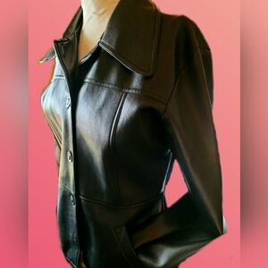 Vintage Highway Women's Black Faux Leather Jacket Size M
